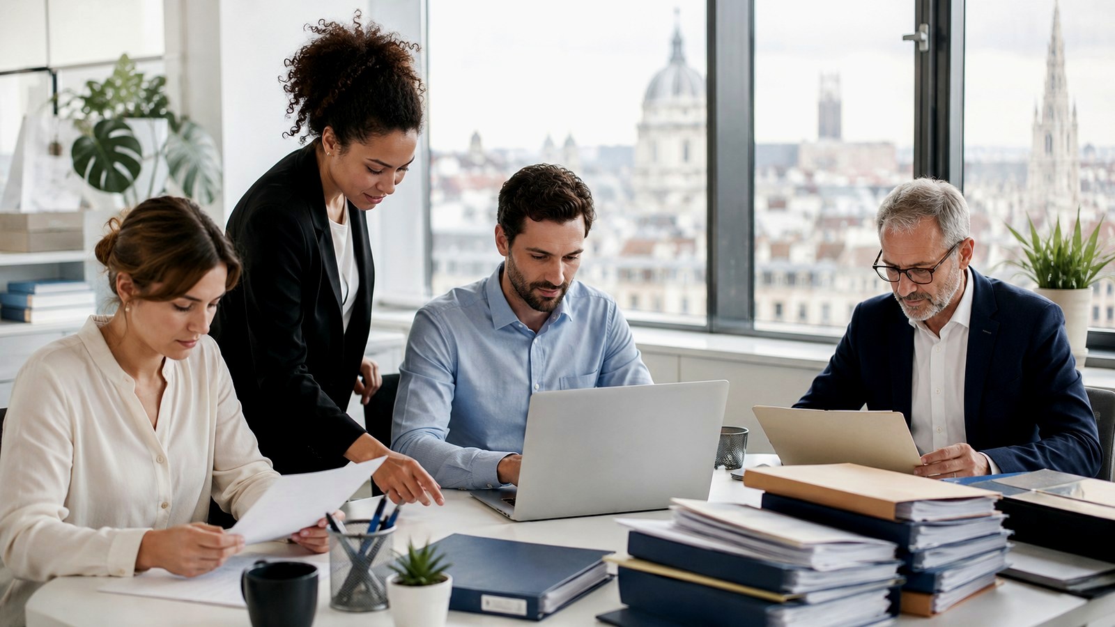 Documents professionnels sur une table